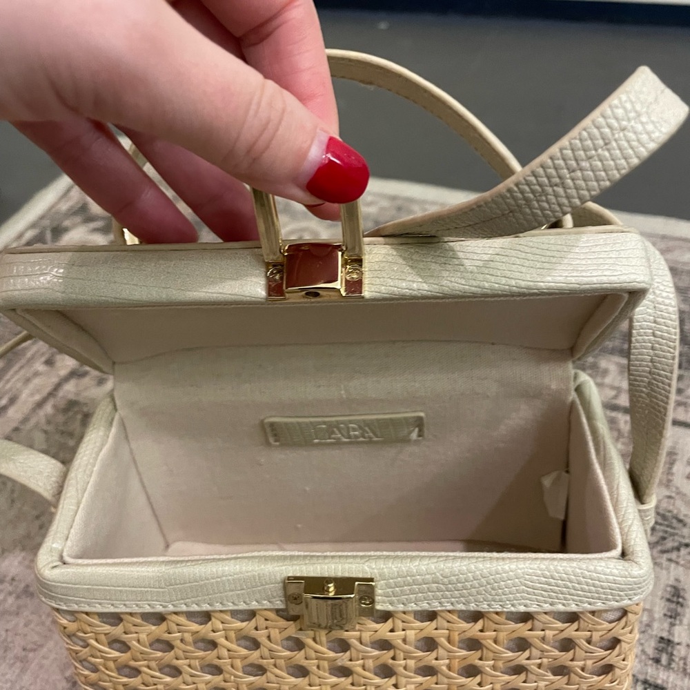 Zara Beige Woven Mini Bag
